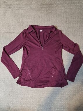 Avia Women's Quarter-Zip Long Sleeve Top - Plum